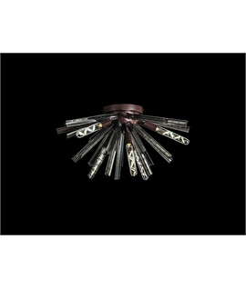 Didier 6 Light E14, Semi Flush Brown Oxide - Smoke Glass