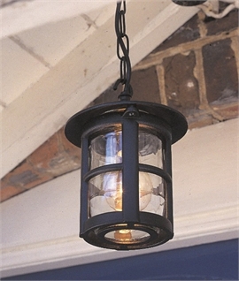 Black & Clear Glass Porch Chain Lantern