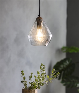 Vintage Antique Gold & Glass Geometric Pendant