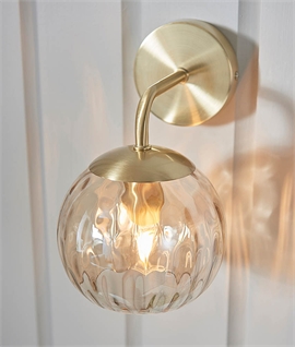 Brushed Gold and Champagne Lustre Glass Wall Light