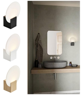 Deco Style Back-Lit Glass Disc Wall Light - Safe for Bathrooms