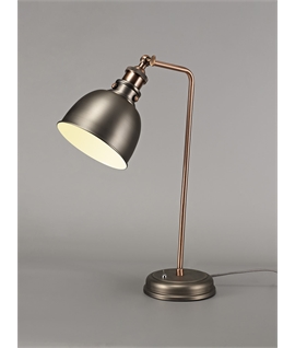 Adjustable Antique Silver & Copper Table Lamp