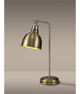 Divina Adjustable Table Lamp, 1 x E27, Satin Nickel - Antique Brass - Gold