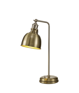 Divina Adjustable Table Lamp, 1 x E27, Satin Nickel - Antique Brass - Gold