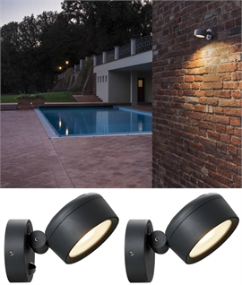 Mini Black Garden Flood Light - Adjustable Colour and Sensor Option