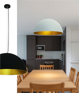 Dome Shade Pendant - Brass Reflector Dia 60cm