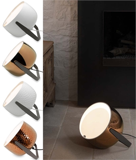 Ceramic Uplighter with Stand - White or Bronze