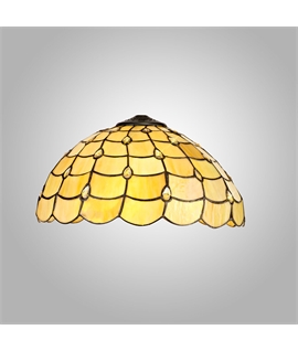 Donohue Tiffany 40cm Shade Only Suitable For Pendant-Ceiling-Table Lamp, Beige-Clear Crystal