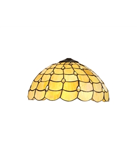 Donohue Tiffany 40cm Shade Only Suitable For Pendant-Ceiling-Table Lamp, Beige-Clear Crystal