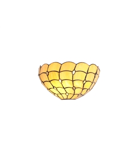 Donohue Tiffany 30cm Wall Lamp, 2 x E14, Beige-Clear Crystal