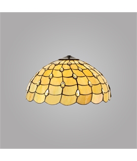 Donohue Tiffany 50cm Non-electric Shade Suitable For Pendant-Ceiling-Table Lamp, Beige-Clear Crystal