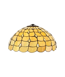 Donohue Tiffany 50cm Non-electric Shade Suitable For Pendant-Ceiling-Table Lamp, Beige-Clear Crystal