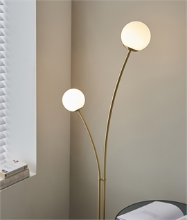 Scandinavian Twin Opal Glass Floor Lamp