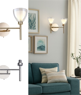 Double Arm Wall Light for Choice of Glass Shade