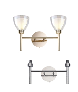 Double Arm Wall Light for Choice of Glass Shade