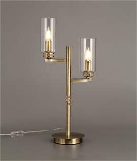 Clear Glass & Crystal Band Table Lamp - 3 Finishes Clear Glass & Crystal Band Table Lamp - 3 Finishes