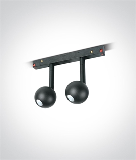 Double Ball LED Track Spot Light for Magnetic Track - Black