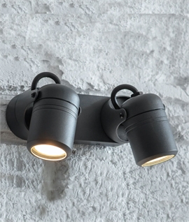 Double Spot Exterior Wall Light - Dark Grey