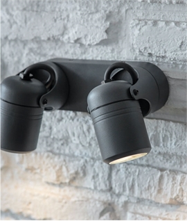 Double Spot Exterior Wall Light - Dark Grey