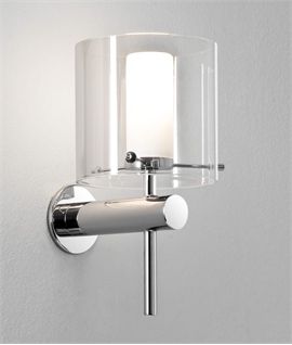 stylish bathroom lighting. contemporary stylish stylish chrome u0026 double glass wall light ip44 inside bathroom lighting h