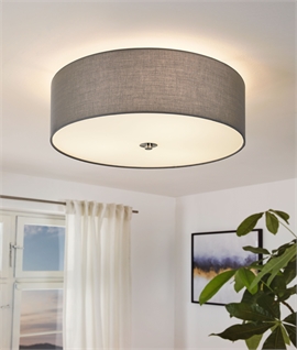 Flush Mounted Ceiling Light Fixed Drum Shade with Diffuser - 3 Options