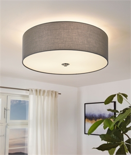 Flush Mounted Ceiling Light Fixed Drum Shade with Diffuser - 4 Options