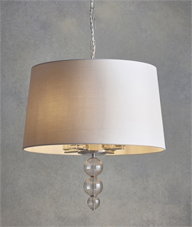 4 Light Chandelier with Silk Fabric Drum Shade