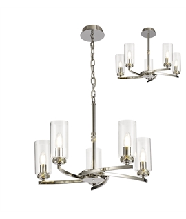 Dryver Pendant-Semi Flush, 5 x E14, Polished Nickel