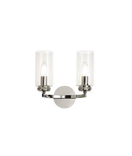Dryver Wall Lamp Switched, 2 x E14, Polished Nickel