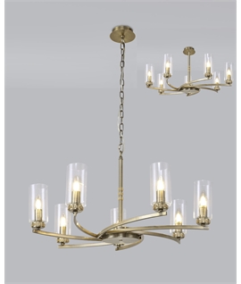 Dryver Pendant-Semi Flush, 7 x E14, Antique Brass
