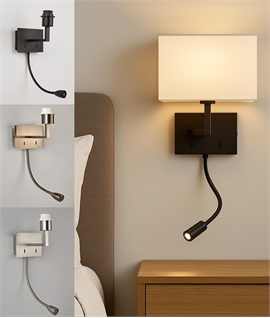 Bedside Wall Light Dual Switch with LED Adjustable Reading Arm
