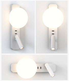 Bedside Wall Light with Adjustable Reading Light – G9 Globe & LED Task Light