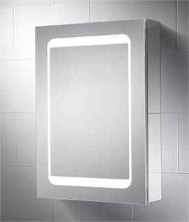 Aluminium Illuminated Bathroom Cabinet - 70cm x 50cm