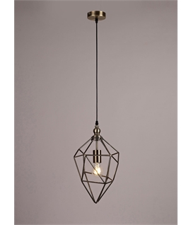Duke Medium Pendant, 1 x E27, Antique Brass