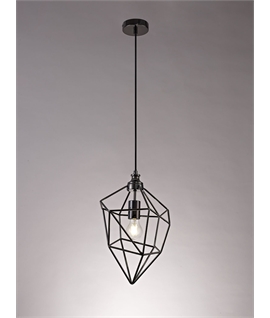 Duke Medium Pendant, 1 x E27, Black Nickel