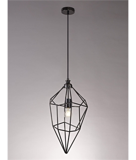 Duke Large Pendant, 1 x E27, Black Nickel