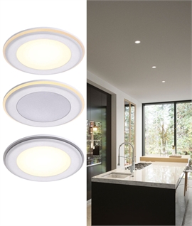 White Edge Lit LED Recessed Downlight - 3 Stage Dimming 