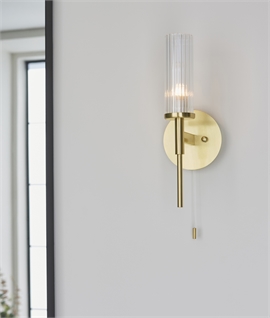 Elegant Satin Brass Bathroom Wall Light