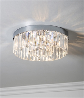 Premium Crystal & Chrome Flush 5 Lamp Ceiling Light