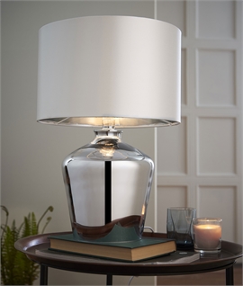 Elegant Polished Chrome Glass Table Lamp