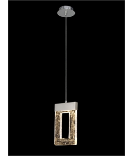 Enrico Pendant 2m, 1 x 4.5W LED, 3000K, 148lm, Polished Chrome, 3yrs Warranty