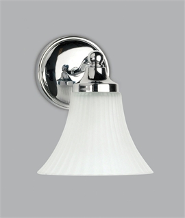 Classic Fluted & Etched Glass Bathroom Wall Light - IP44