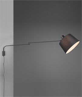 Long Reach Extendable Wall Light with Lead and Plug