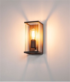 PIR Exterior Clear Glass Box Light - Contemporary Design