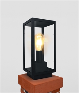 Black Box Pillar Light with Clear Glass
