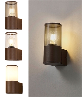 Exterior Matt Brown Wall Light with Polycarbonate Shade - IP54 Rated 
