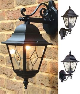Leaded Glass Exterior Wall Lantern - Hanging, Standing or PIR Options