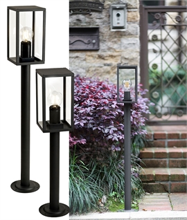 Graphite Black IP54 Lantern Bollards - 2 Sizes 