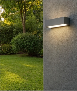 Wide LED Wall Light - IP65 Rated - Anthracite