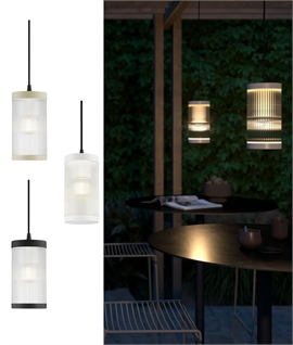 Exterior Suspended Reeded Glass Lantern - 3 Metre Flex